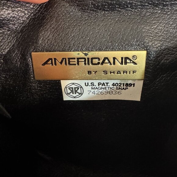 Vintage Americana by Sharif Womens 90s Black Leather Gold Hardware Mini Belt Bag - Picture 5 of 11